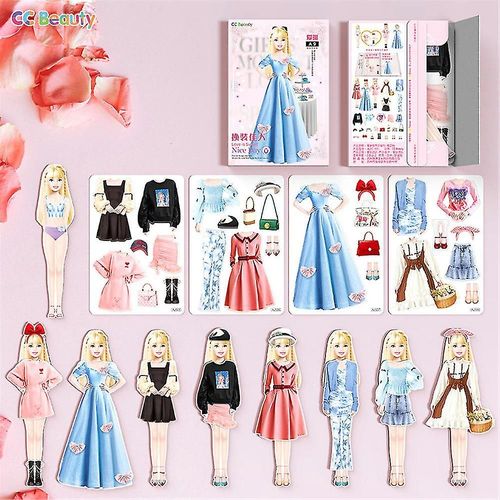Puzzle Magnétique Portable Pour Habiller Princesse, Poupée En Papier, Jeu De Déguisement Magnétique, Ensemble De Jouets, Cadeau Créatif Pour Enfants Filles C