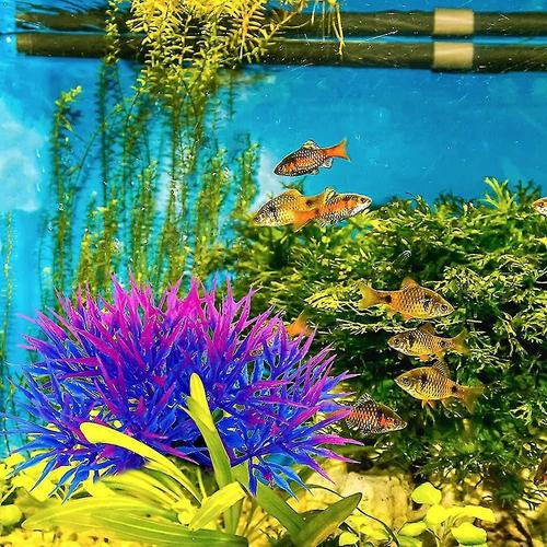 Aquatiques réalistes pour la décoration d'aquarium, plantes artificielles colorées pour aquarium, 6 grandes plantes aquatiques artificielles pour la maison et le bureau.