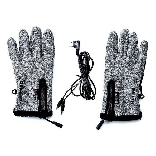 Gants Chauffants Électriques Usb, Mitaines Chauffantes D'hiver, Écran Tactile Antidérapant, Gants De Cyclisme Pour Vélo, Contrôle De La Température, Gris