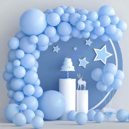 Guirlande en arc de ballons de couleur unie, Kit de 82 pièces/ensemble, 5 ""+ 10"" + 12 ""+ 18"", ballons pour anniversaire, réception-cadeau pour bébé, décoration de fête de mariage, bleu