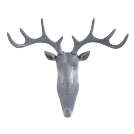 Tête Cerf Cintre Crochet Mural Vintage Rustique Puzzle 3D Bois Mur Salon  Décoration (Noir)