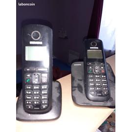 Téléphone fixe sans fil avec répondeur duo -Blanc GIGASET : les 2 téléphones  fixes à Prix Carrefour