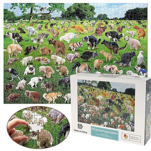 Puzzle 1000 Pièces, 101 Chiots Qui Font Caca, Chiens, Caca Amusants, Cadeau Créatif Pour Enfants