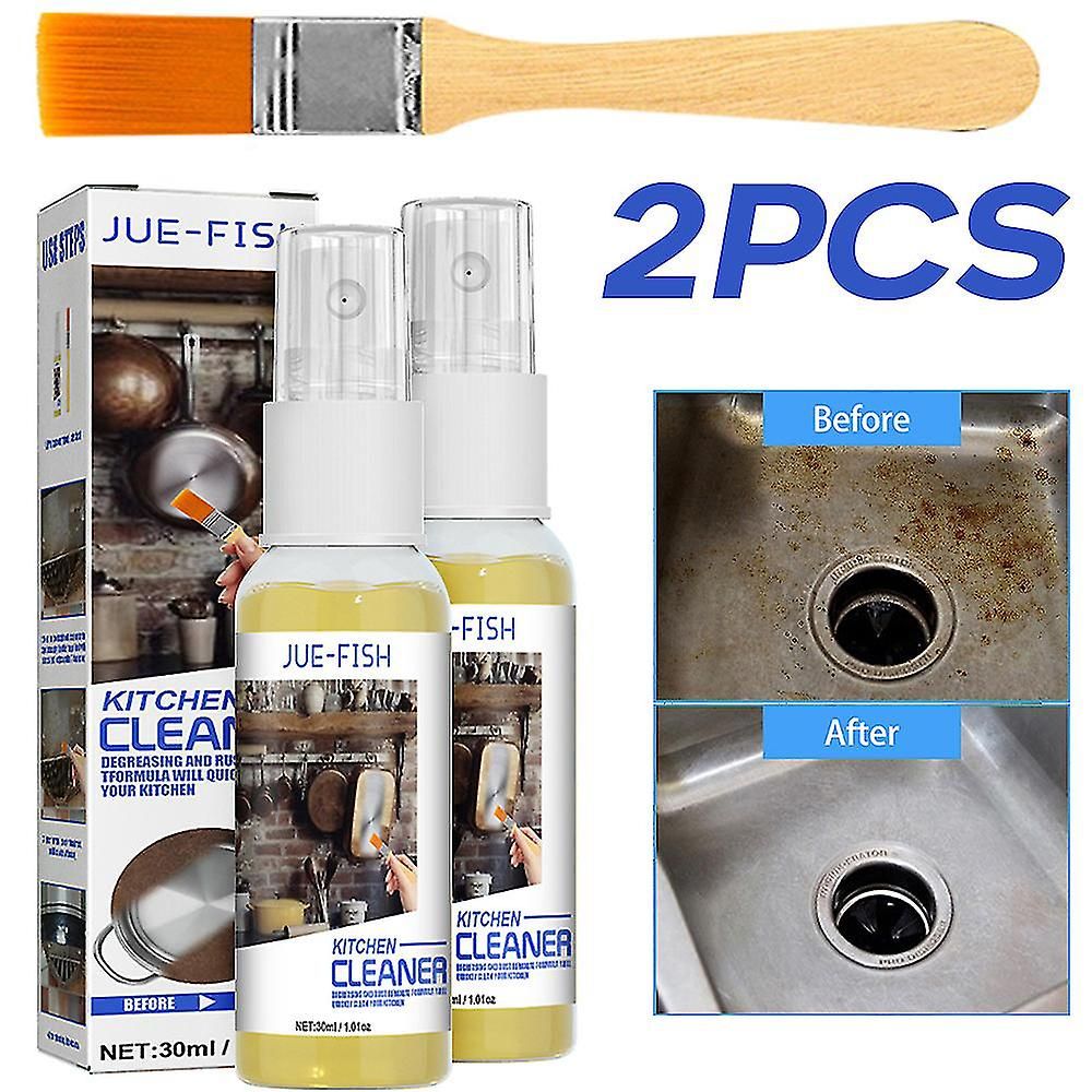 Spray nettoyant à graisse de cuisine, 1/2 pièces, Agent de nettoyage pour cuisinière, Spray pour les taches d'huile de cuisine, 2 pièces