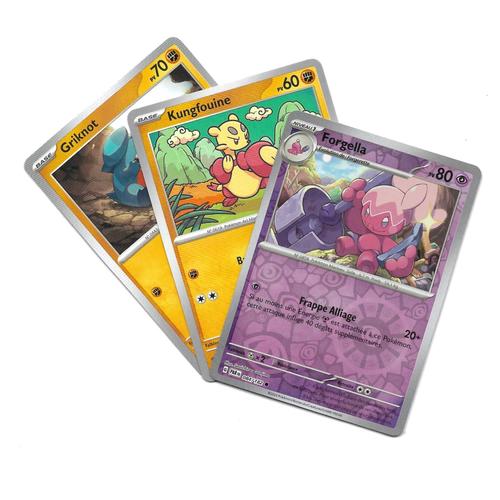 Lot De 3 Cartes Pokémon : Forgella / Kungfouine / Griknot