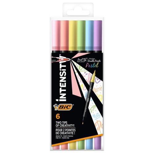 Bic Pack Durable 6 Bic Intensity Brush 2 En 1 Pastel Double Pointe