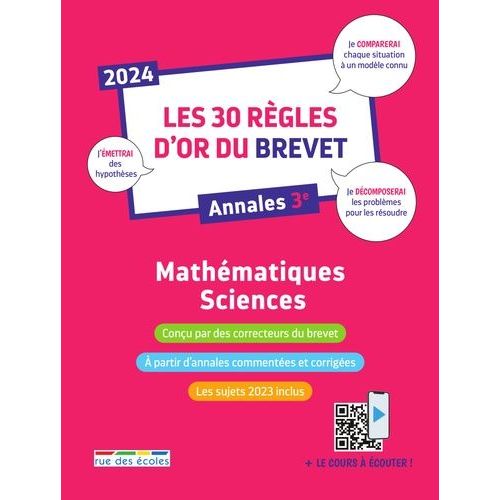 Mathématiques-Sciences Les 30 Règles D'or Du Brevet