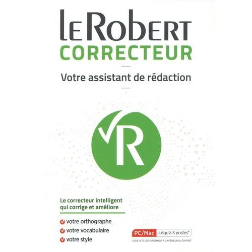 Le Robert Correcteur - Pc/Mac Jusqu'à 3 Postes - Avec Une Carte De Téléchargement