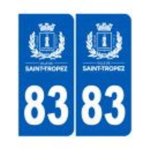 Immatriculation 83 Saint-Tropez - Sticker/Autocollant