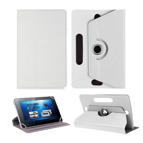 Etui Rotatif En Simili Cuir Pour Samsung Galaxy Tab A 2016 10.1" Blanc