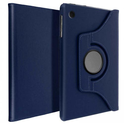 Etui Rotatif En Simili Cuir Pour Archos 97c Platinum Hxd-1098 9.7" Bleu Marine