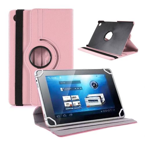 Etui Rotatif En Simili Cuir Pour Samsung Galaxy Tab A 2016 10.1" Rose Clair