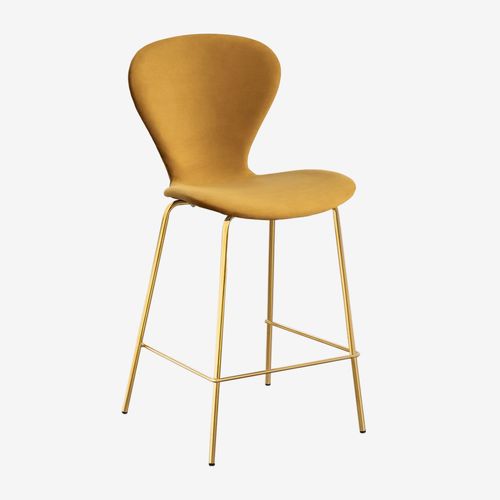 Tabouret Haut En Velours Uit Doré ?66 Cm