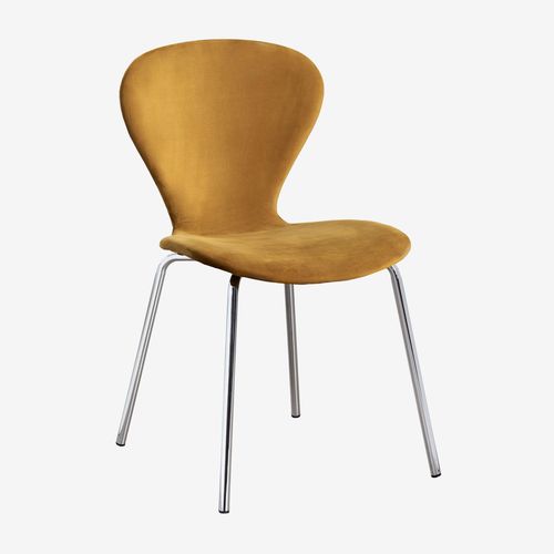 Lot De 2 Chaises De Salle À Manger Empilables En Velours Uit Gris Chromé