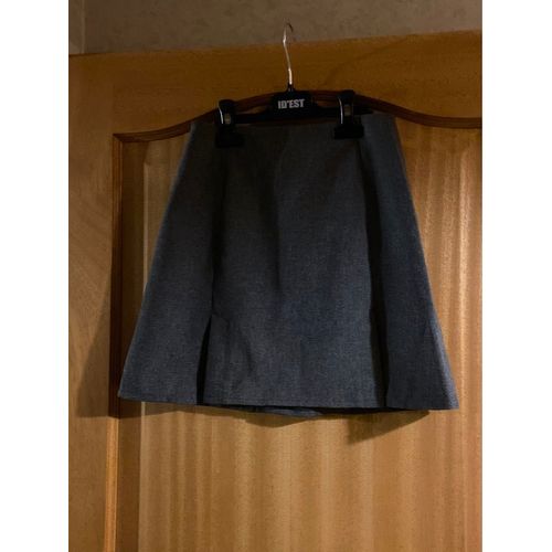 Jupe Courte Jennyfer T36 Gris Chiné - Double Fentes Avant