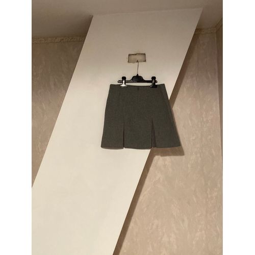 Jupe Courte Pimkie T36 Gris Foncé Double Fentes Avant Et Arrière 