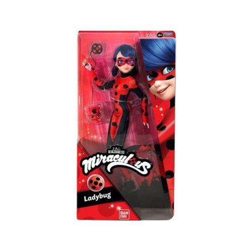Coffret Miraculous Ladybug 26 Cm Tenue Rouge Et Noir + 2 Accessoires - Set Poupée Mannequin Articulée + 1 Carte Tigre - Nouveauté