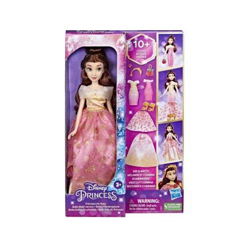 Coffret Belle Multi Tenue + Accessoires - Poupee Mannequin 30 Cm Belle Et La Bete - Set Pour Disney Princesse + 1 Carte - Fille Nouveauté