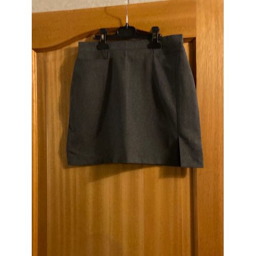 Jupe Courte Jennyfer T38 Gris Anthracite - 2 Poches Avant - 1 Fente Côté Gauche