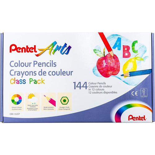 Pentel Boite De 144 Crayons De Couleur, Pentel Arts