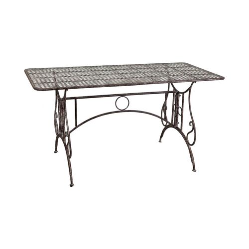 Table Amovible En Fer Forgé Finition Rouille Patinée L150xpr80xh77 Cm