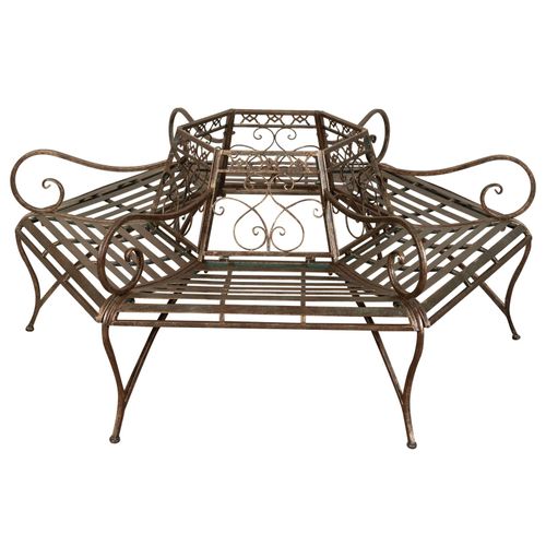 Banc Avec Couchage 3 Personnes, En Fer, Finition Rouille Patinée L153xpr153xh86 Cm