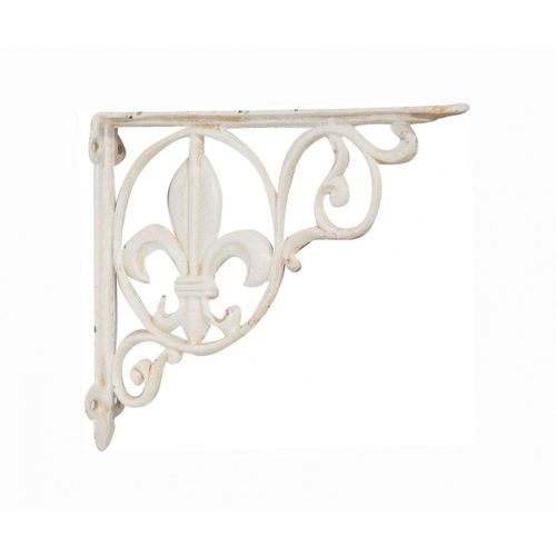 Etagère Murale En Fonte L23,3xp3xh17,5 Cm, Finition Blanche Antique
