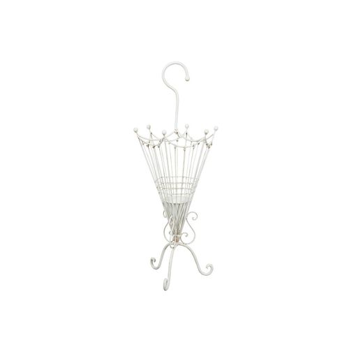 Porte Para-Pluie En Fer Forgé Finition Blanche Patinée L32xpr32xh83 Cm