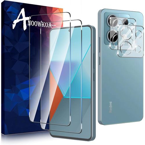 Verre Trempé Xiaomi Redmi Note 13 Pro 5g Transparent Film Protection Écran Avec Caméra Arrière Protecteur Sans Bulles, [2+2 Pièces] Facile À Installer