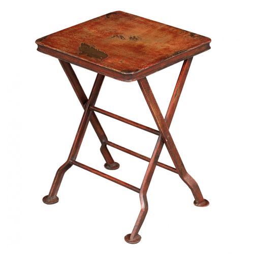 Banc En Fer En Finition Rouge Antique L28xpr28xh40 Cm