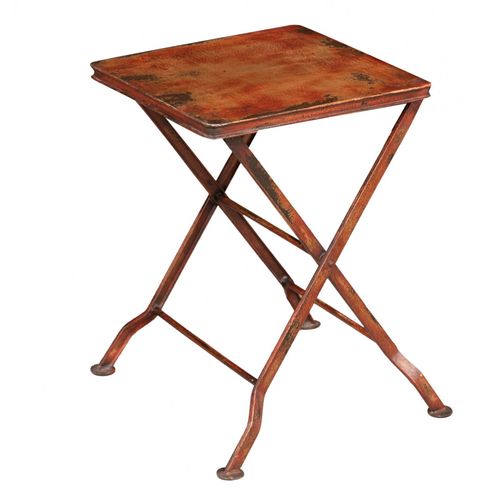 Banc En Fer Avec Finition Rouge Antique L35xpr35xh50 Cm