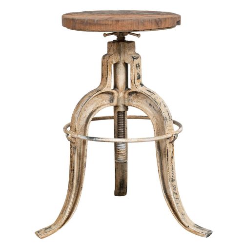 Tabouret En Fonte Avec Finition Antique