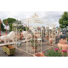 Arche de jardin moderne en métal blanc Arche jardin métal - Ciel & terre
