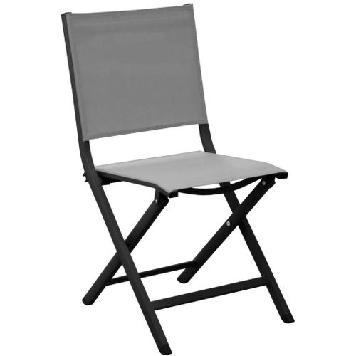 Chaise De Jardin En Aluminium Proloisirs Thema Graphite Et Gris Clair