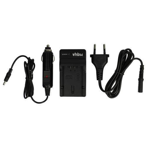 vhbw Chargeur compatible avec Panasonic Lumix FZ50, FZ8, FZ35, FZ38 caméra caméscope action-cam - Station + câble de voiture, témoin de charge