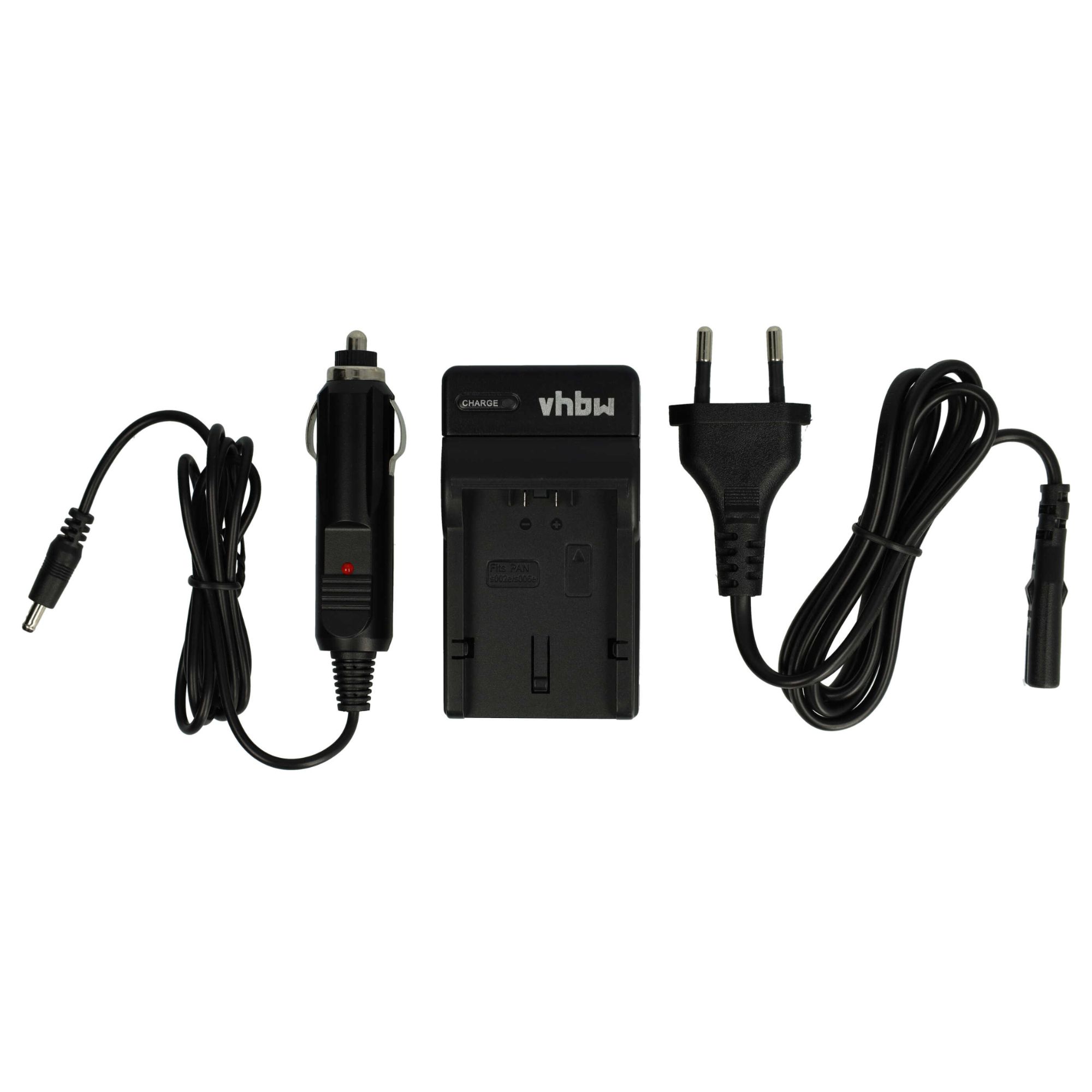 vhbw Chargeur compatible avec Leica V-Lux 1 caméra caméscope action-cam - Station + câble de voiture, témoin de charge