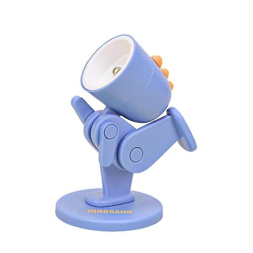 Veilleuse Forme De Dinosaure Mini Lampe De Bureau Support De T¿¿L¿¿Phone Support Cadeaux Bleu