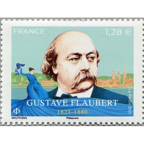 France 2021, Très Beau Timbre Neuf** Luxe Yvert 5542, Gustave Flaubert, Grand Écrivain Français Du 19ème Siècle.