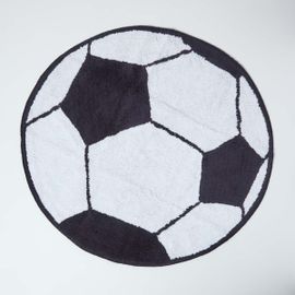 Tapis Rond En Coton Ballon De Foot, 120 Cm