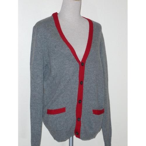 Monoprix Homme Gilet Gris & Liseré Rouge T M