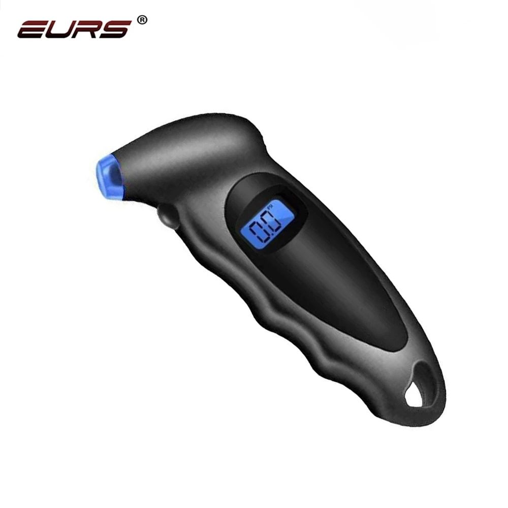 Gris Premium - Eurs-Jauge De Pression Rétroéclairée Pour Voiture, Surveillance Numérique De Haute Précision, Compteur D'air, Écran Lcd, Manomètre, Baromètres, Nouveau