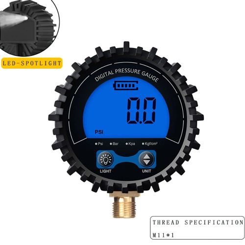 M11 Bl - Manomètre De Pression D'air Numérique Lcd, Moniteur À Piles, Manomètre, Haute Précision, 3-255psi