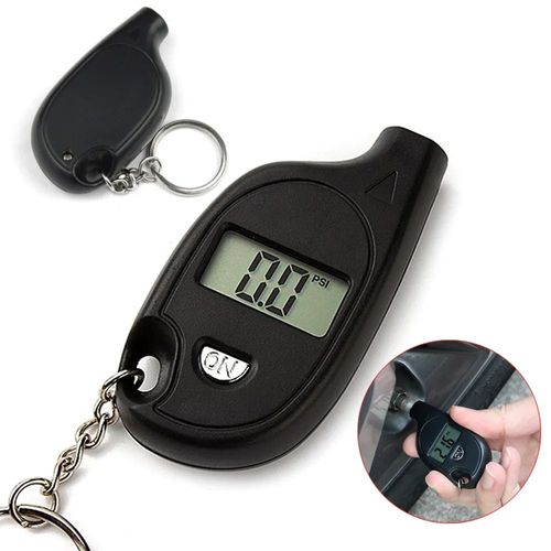 Manomètre De Pneu Avec Mini Porte-Clés, Affichage Numérique Lcd, Testeur De Pression D'air, Alarme De Sécurité Pour Pneus De Voiture, Moto, 1 Pièce