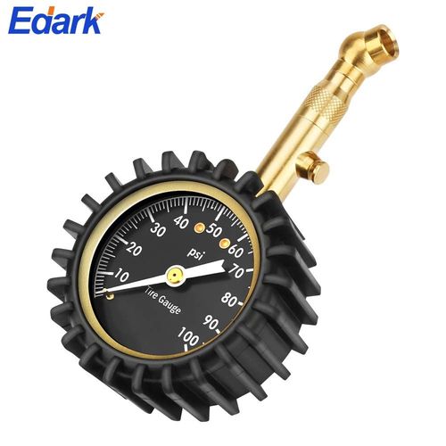 Manomètre De Pression Pour Pneus De Voiture (0-100 Psi), Manomètre Pour Pneus Lourds, Cadran Lumineux Précis Et Facile À Lire, Manomètre À Pression D'air Basse Et Haute