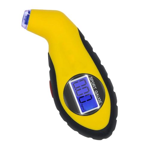 Jaune - Manomètre Électronique De Voiture Avec Rétroéclairage Led, Testeur De Baromètre D'opathie, Surveillance De La Pression Numérique Pour Voiture, Camion, Moto, Vélo