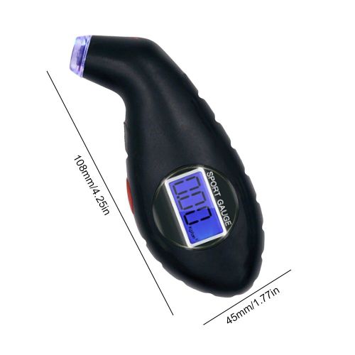 Noir - Manomètre Électronique De Voiture, Haute Précision, Compteur De Pression D'air, Déterminer Rétroéclairage, Lcd, Moniteurs De Surveillance