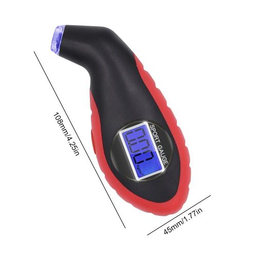 Noir Rouge - Manomètre Électronique De Voiture, Haute Précision, Compteur De Pression D'air, Déterminer Rétroéclairage, Lcd, Moniteurs De Surveillance