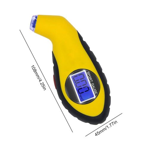 Jaune - Manomètre Électronique De Voiture, Haute Précision, Compteur De Pression D'air, Déterminer Rétroéclairage, Lcd, Moniteurs De Surveillance