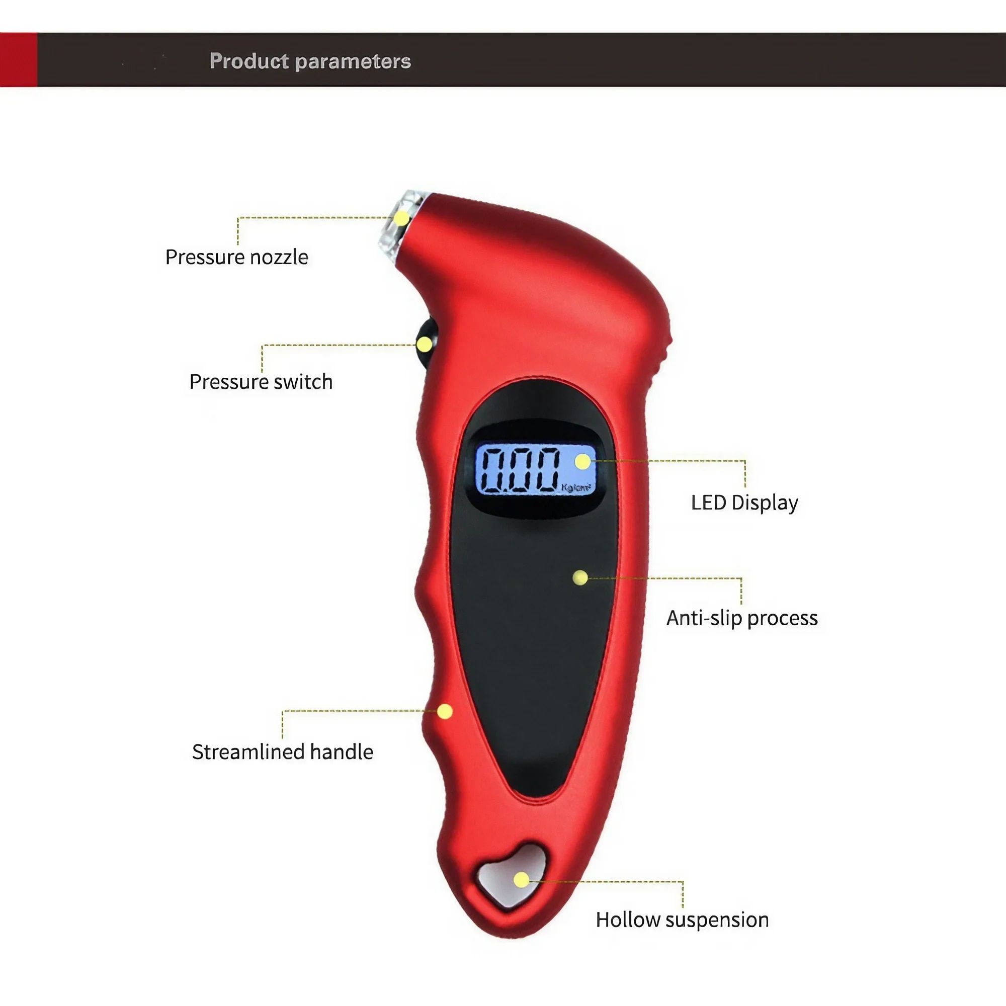 Rouge - Manomtre Numrique Avec cran Lcd Rtro4.2, 150 Psi... - 3