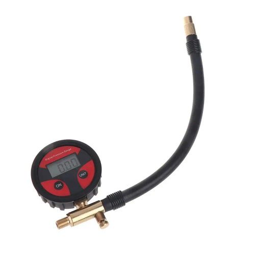 Noir Rouge - Manomètre Numérique Lcd De Dégonflage Des Pneus, Pour Moto, Voiture, Camion, Électronique, Système D'alarme, Outil De Sécurité